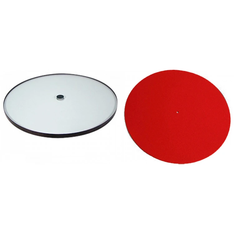 Rega 12mm Thick Glass Platter And Red Wool Turntable Mat Combo 3 Rega 12mm Thick Glass Platter And Red Wool Turntable Mat Combo