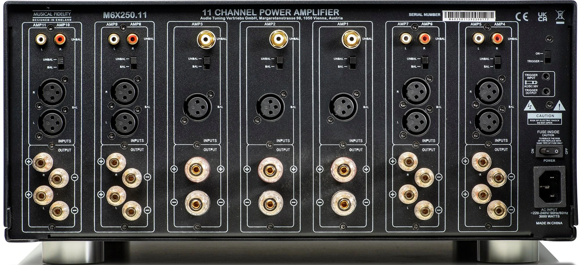 Musical Fidelity M6x 250.11 11-Channel Class A/B Power Amplifier (Silver) 6 Musical Fidelity M6x 250.11 11-Channel Class A/B Power Amplifier (Silver) - Image 4