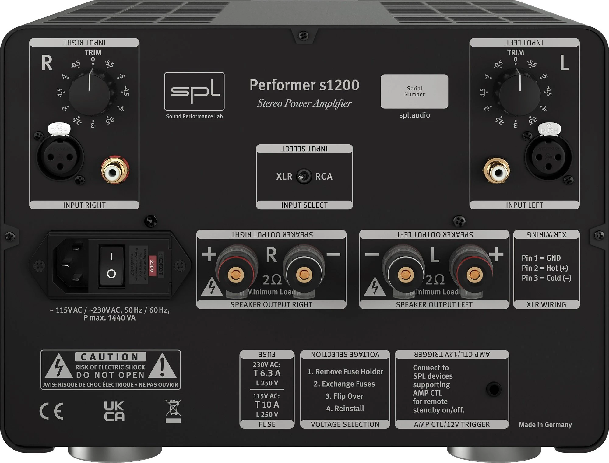 SPL Performer S1200 Stereo High Power Amplifier (Black) 4 SPL Performer S1200 Stereo High Power Amplifier (Black) - Image 2