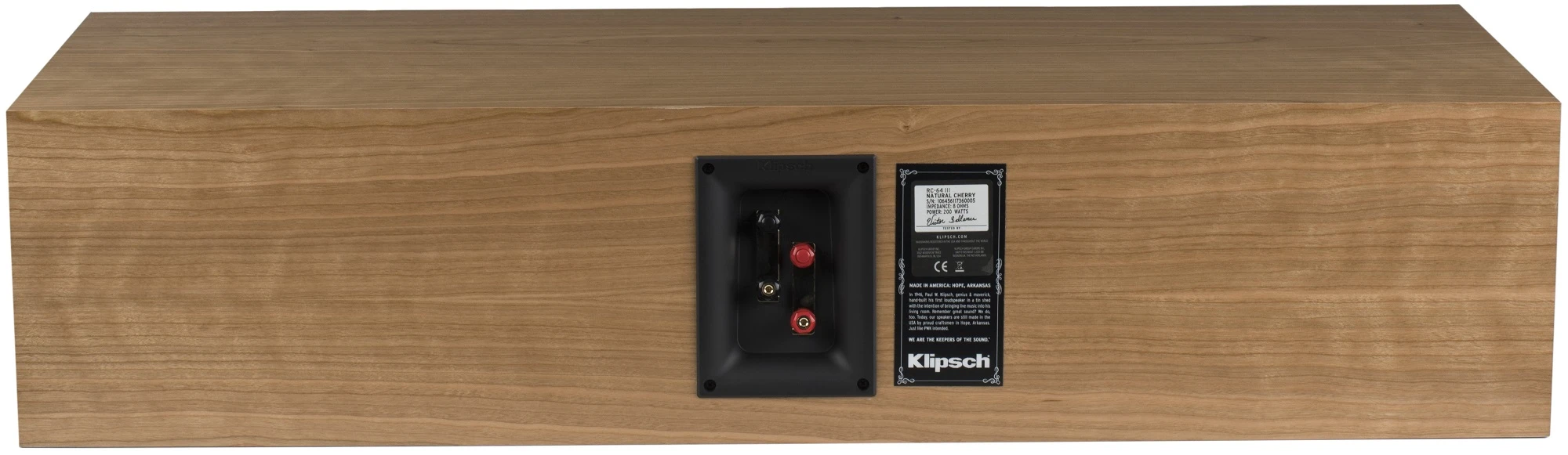 Klipsch RC-64 III Center Channel Speaker (Natural Cherry) 4 Klipsch RC-64 III Center Channel Speaker (Natural Cherry) - Image 2