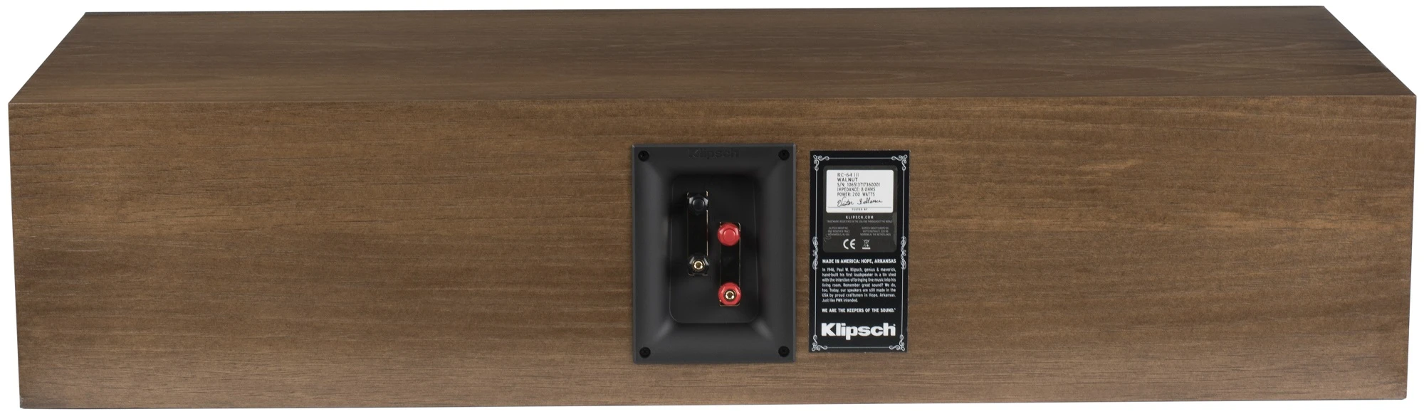 Klipsch RC-64 III Center Channel Speaker (Natural Walnut) 4 Klipsch RC-64 III Center Channel Speaker (Natural Walnut) - Image 2